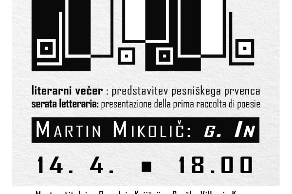 Pesniška zbirka “𝙜. 𝙄𝙣”, prvenec Martina Mikoliča
